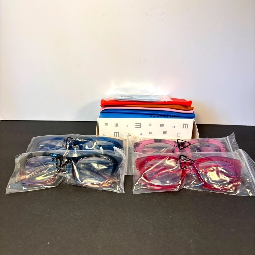 Oprah Style Progressive Reading Glasses +1.75 | 4 Pack Bold Oversized Frames